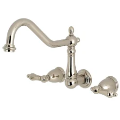 Kingston Brass Heritage Wall Mount 3-Hole Kitchen Faucet