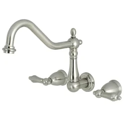 Kingston Brass Heritage Wall Mount 3-Hole Kitchen Faucet