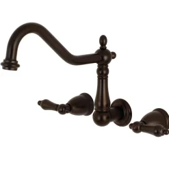 Kingston Brass Heritage Wall Mount 3-Hole Kitchen Faucet