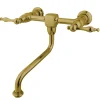 Kingston Brass Heritage Wall Mount 2-Handle Lever Bathroom Faucet