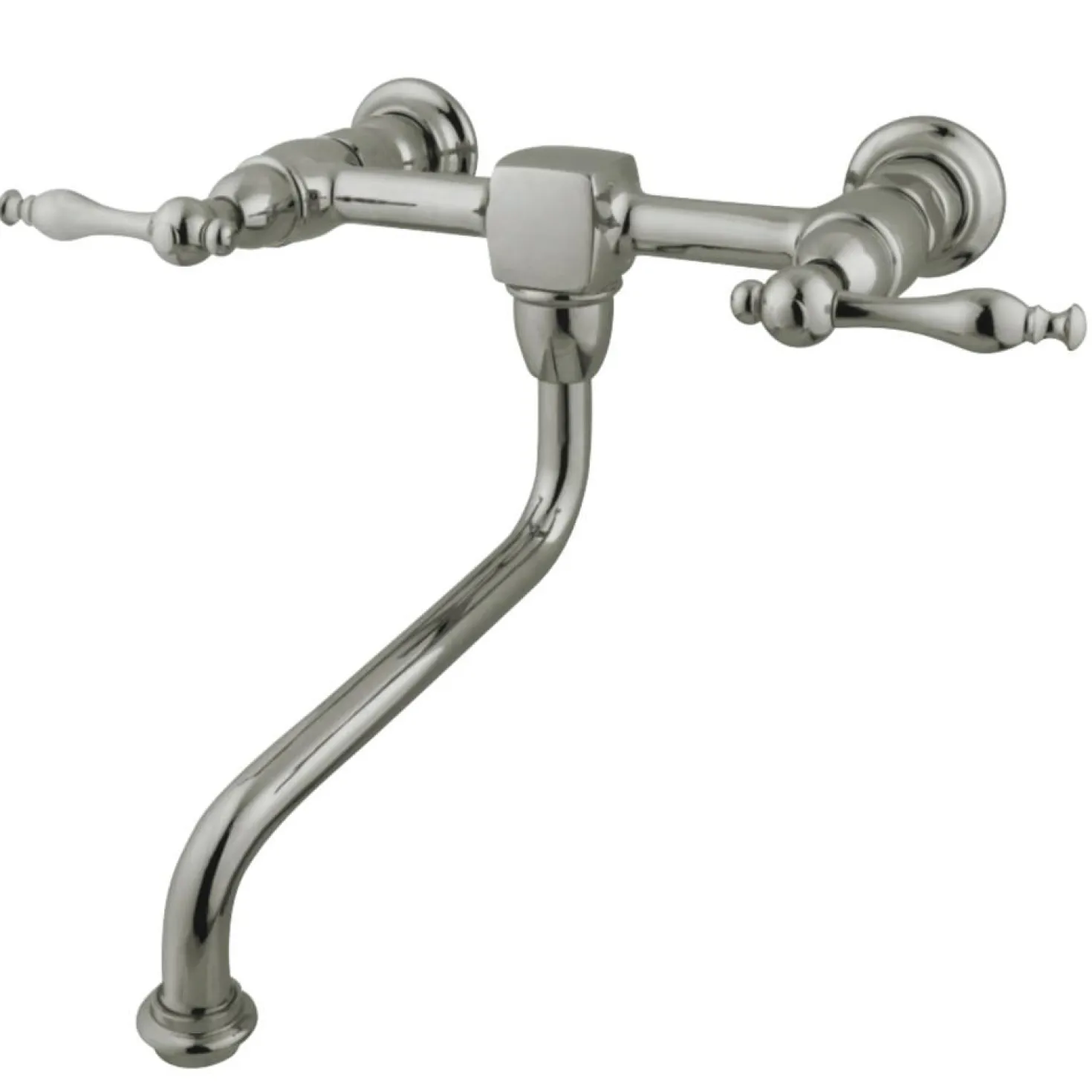Kingston Brass Heritage Wall Mount 2-Handle Lever Bathroom Faucet