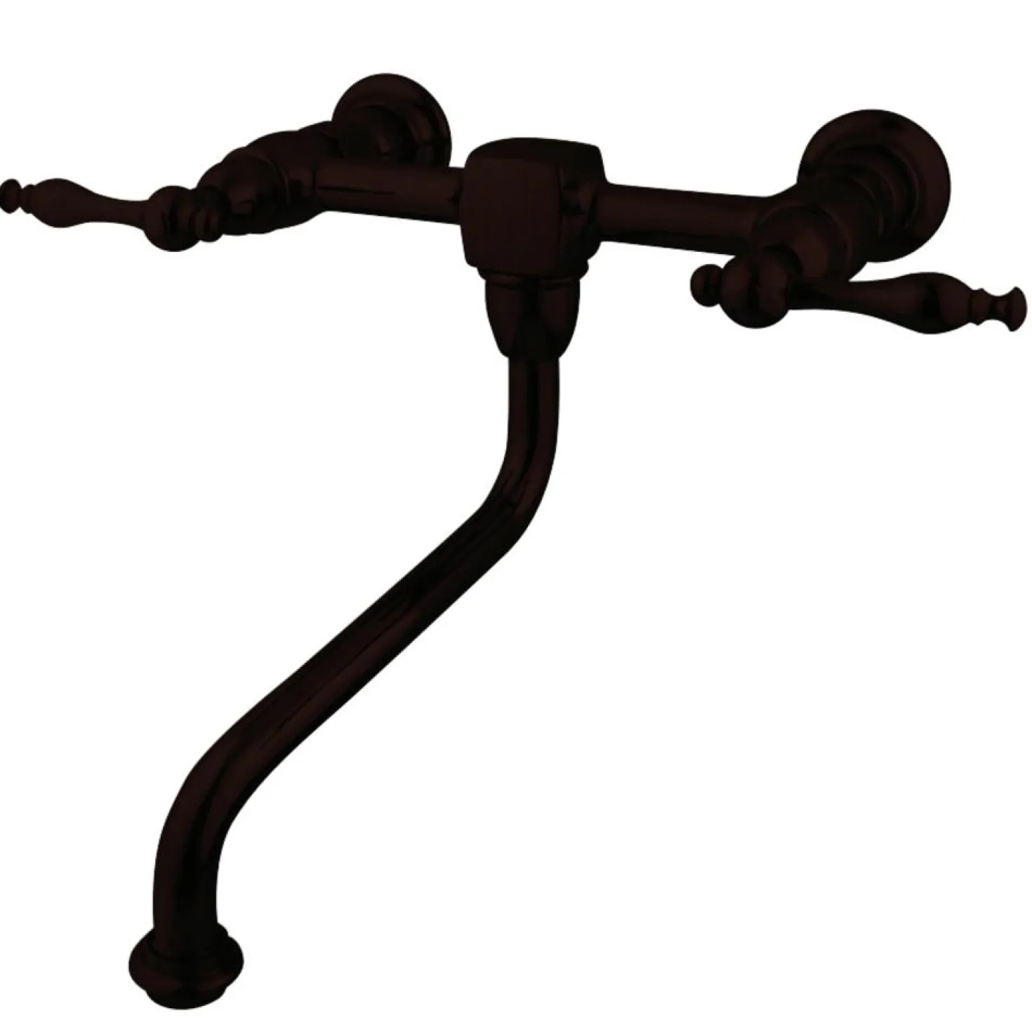 Kingston Brass Heritage Wall Mount 2-Handle Lever Bathroom Faucet