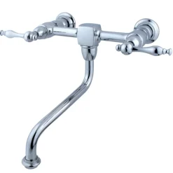Kingston Brass Heritage Wall Mount 2-Handle Lever Bathroom Faucet