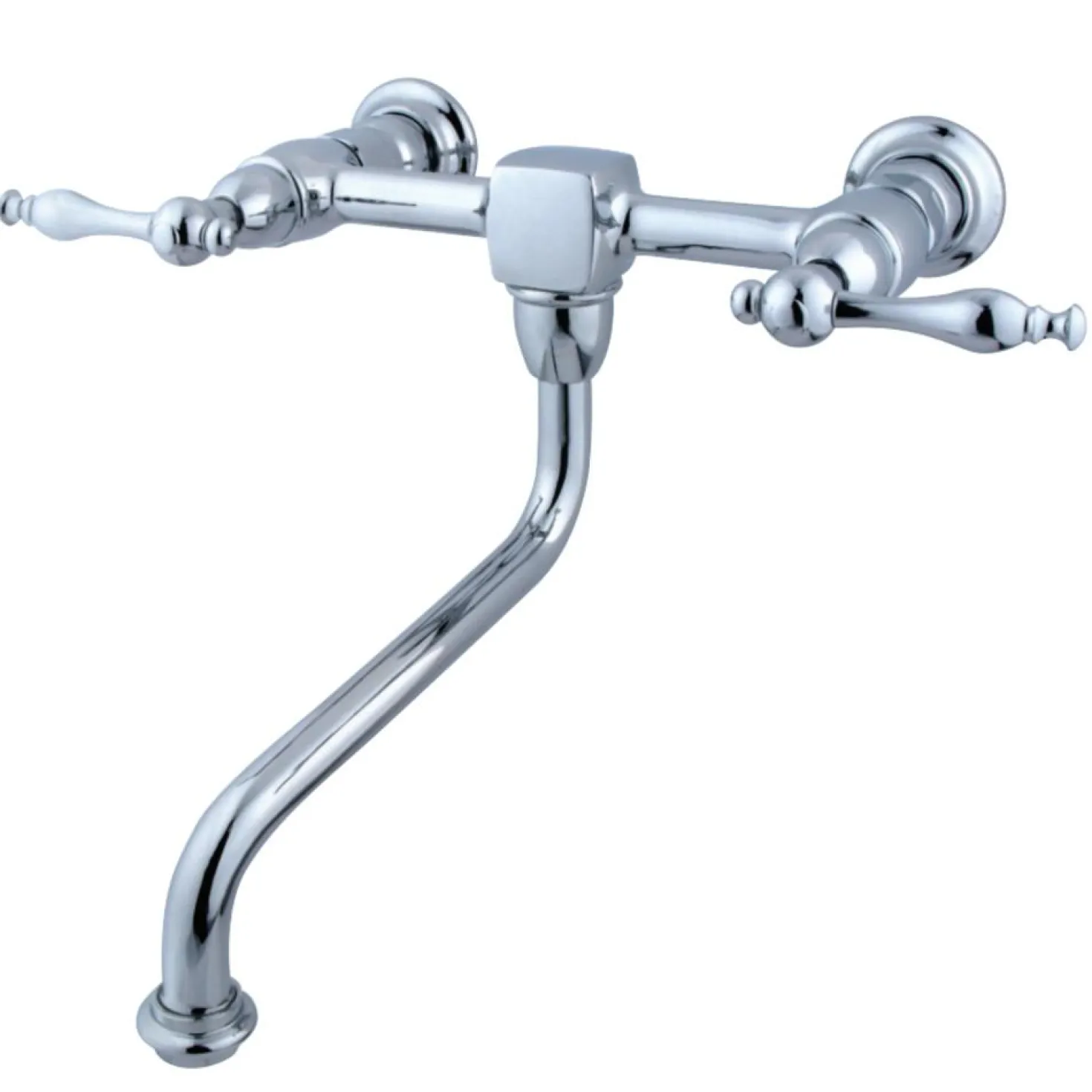 Kingston Brass Heritage Wall Mount 2-Handle Lever Bathroom Faucet