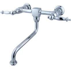 Kingston Brass Heritage Wall Mount Lever Handle Bathroom Faucet