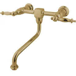 Kingston Brass Heritage Wall Mount Lever Handle Bathroom Faucet