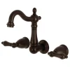 Kingston Brass Heritage Wall Mount 3-Hole Bathroom Faucet
