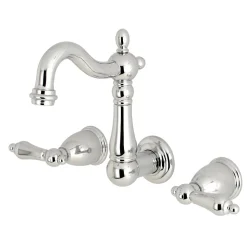 Kingston Brass Heritage Wall Mount 3-Hole Bathroom Faucet