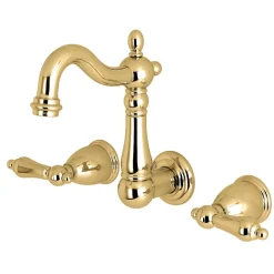 Kingston Brass Heritage Wall Mount 3-Hole Bathroom Faucet