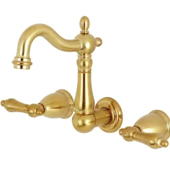 Kingston Brass Heritage Wall Mount 3-Hole Bathroom Faucet