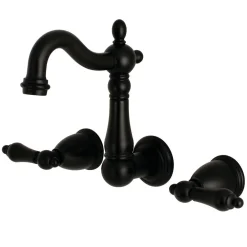 Kingston Brass Heritage Wall Mount 3-Hole Bathroom Faucet