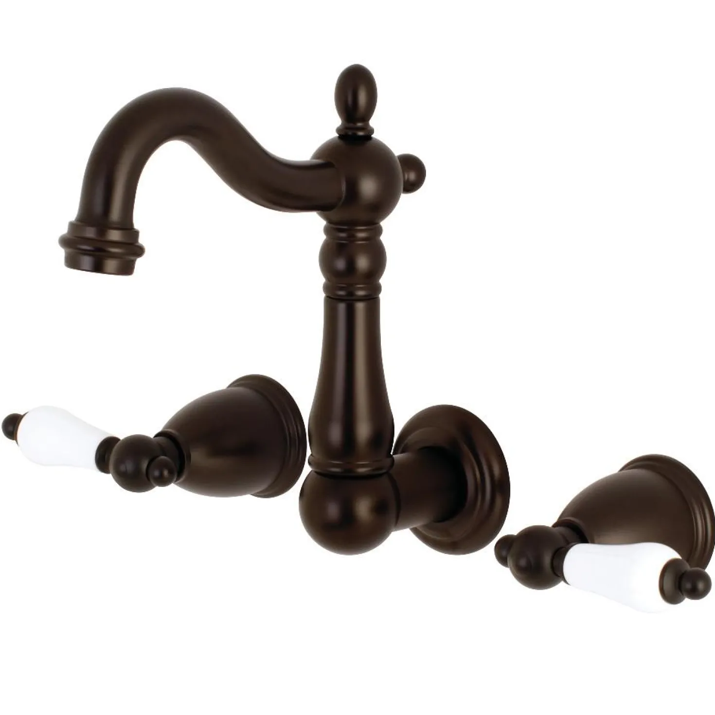 Kingston Brass Heritage Wall Mount 8-Inch Center Bathroom Faucet