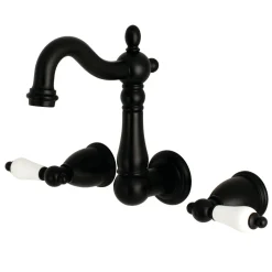 Kingston Brass Heritage Wall Mount 8-Inch Center Bathroom Faucet