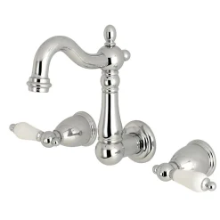 Kingston Brass Heritage Wall Mount 8-Inch Center Bathroom Faucet
