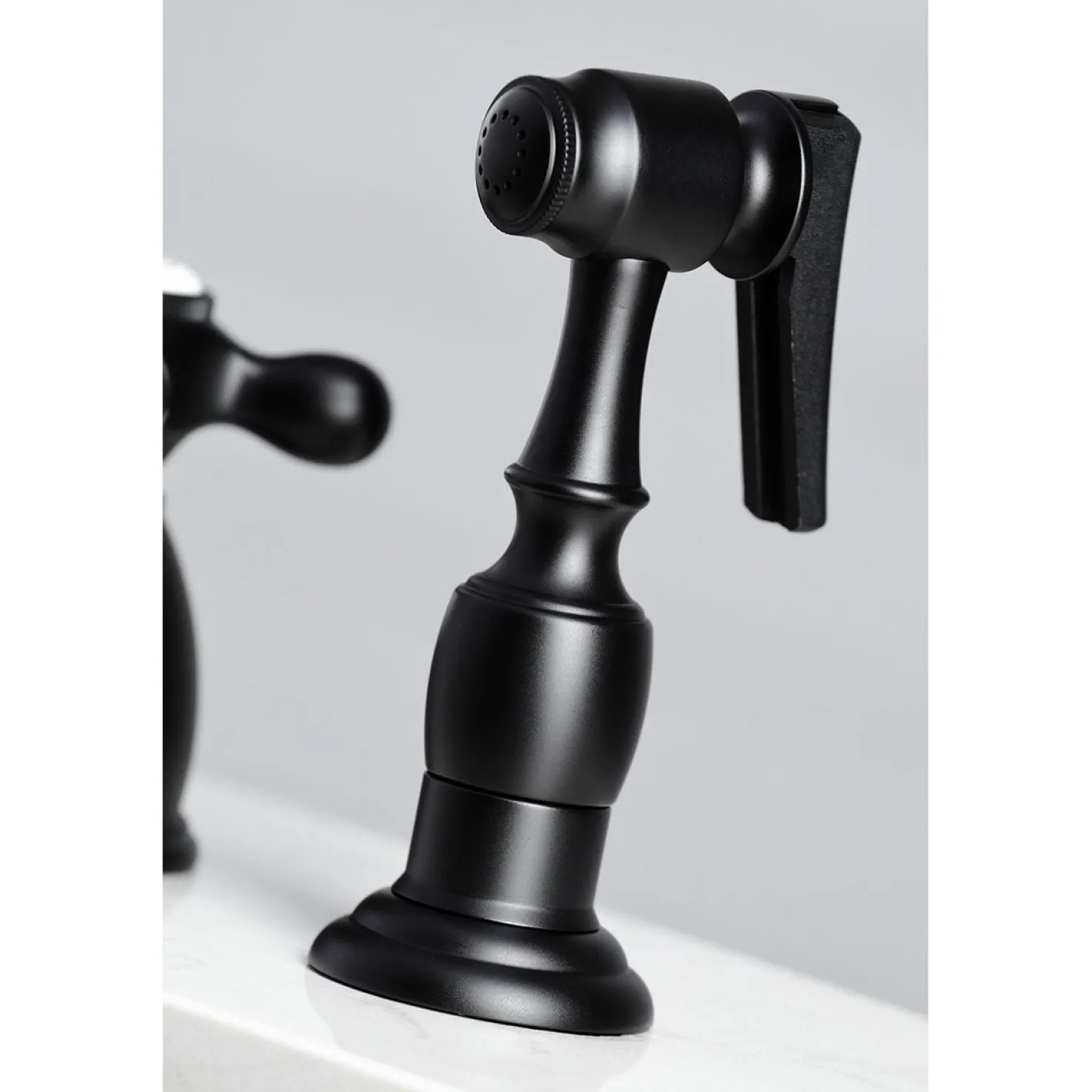 Kingston Brass Heritage Widespread Kitchen Faucet with Brass Sprayer