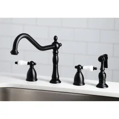 Kingston Brass Heritage Widespread 4-Hole Kitchen Faucet