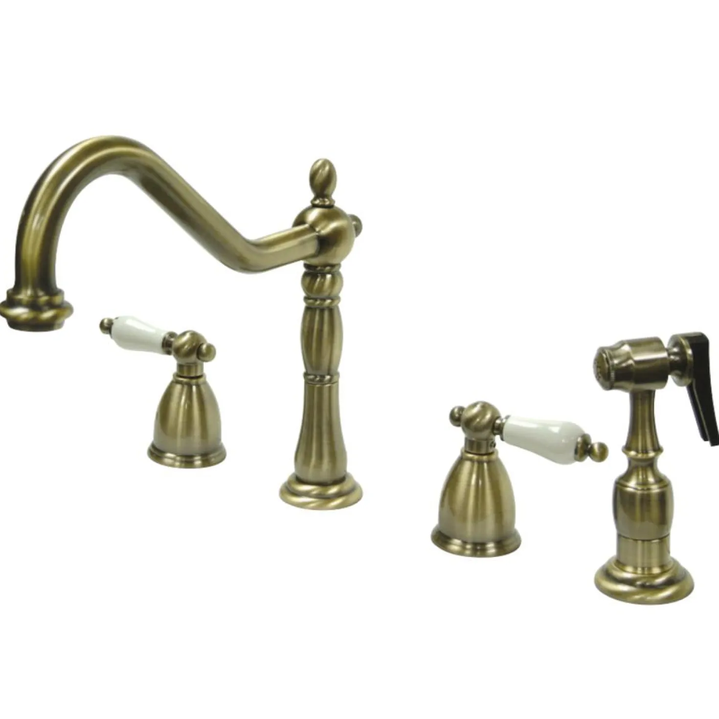 Kingston Brass Heritage Widespread 4-Hole Kitchen Faucet