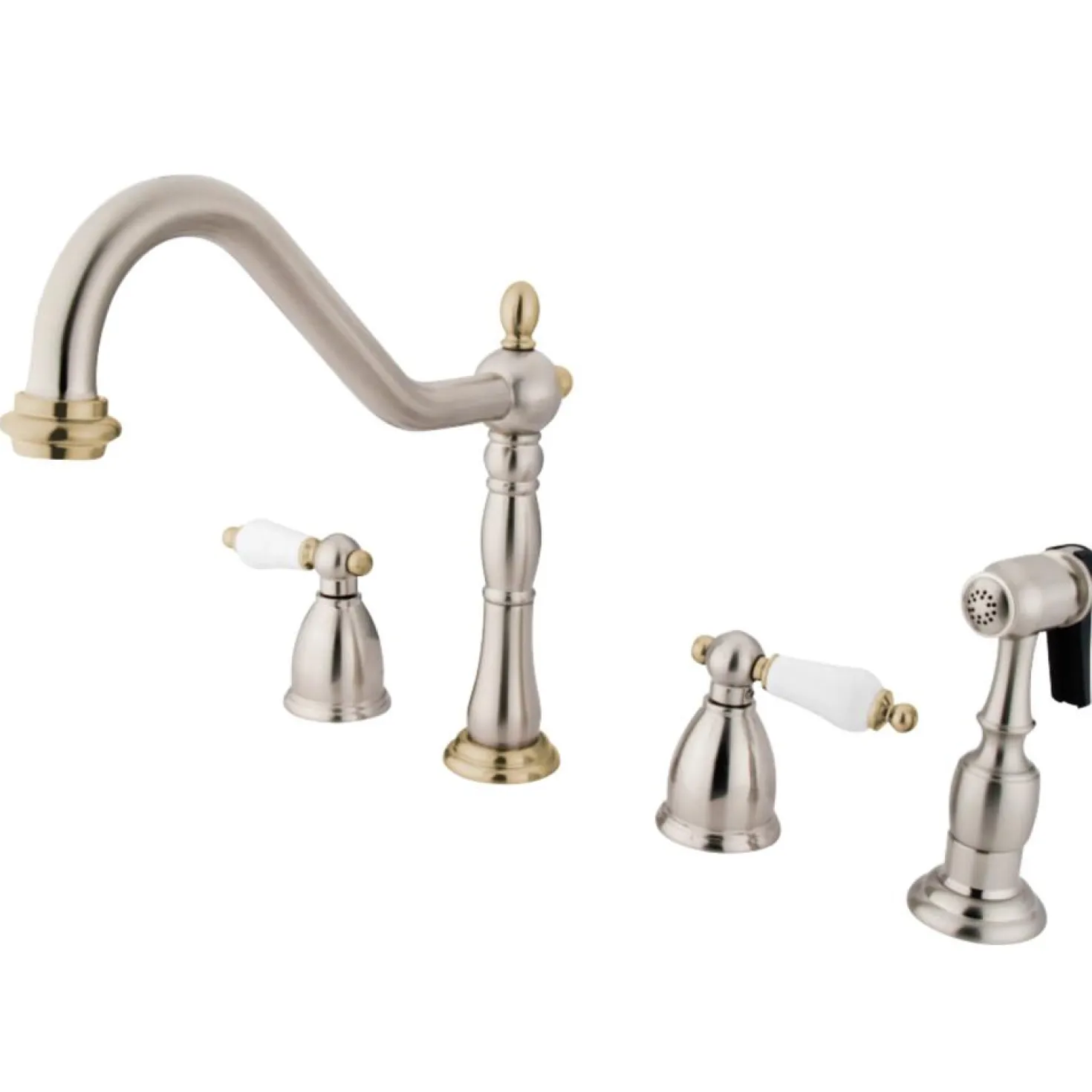 Kingston Brass Heritage Widespread 4-Hole Kitchen Faucet
