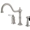 Kingston Brass Heritage Widespread Deck Mount 3-Hole Kitchen Faucet