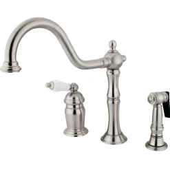 Kingston Brass Heritage Widespread Deck Mount 3-Hole Kitchen Faucet