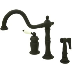 Kingston Brass Heritage Widespread Deck Mount 3-Hole Kitchen Faucet