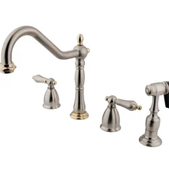 Kingston Brass Heritage Widespread Kitchen Faucet