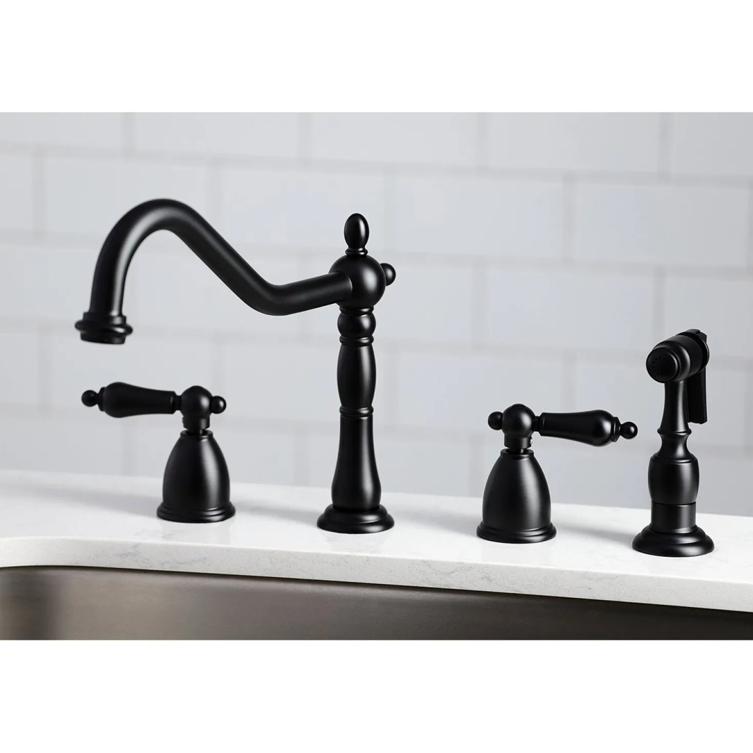 Kingston Brass Heritage Widespread Kitchen Faucet