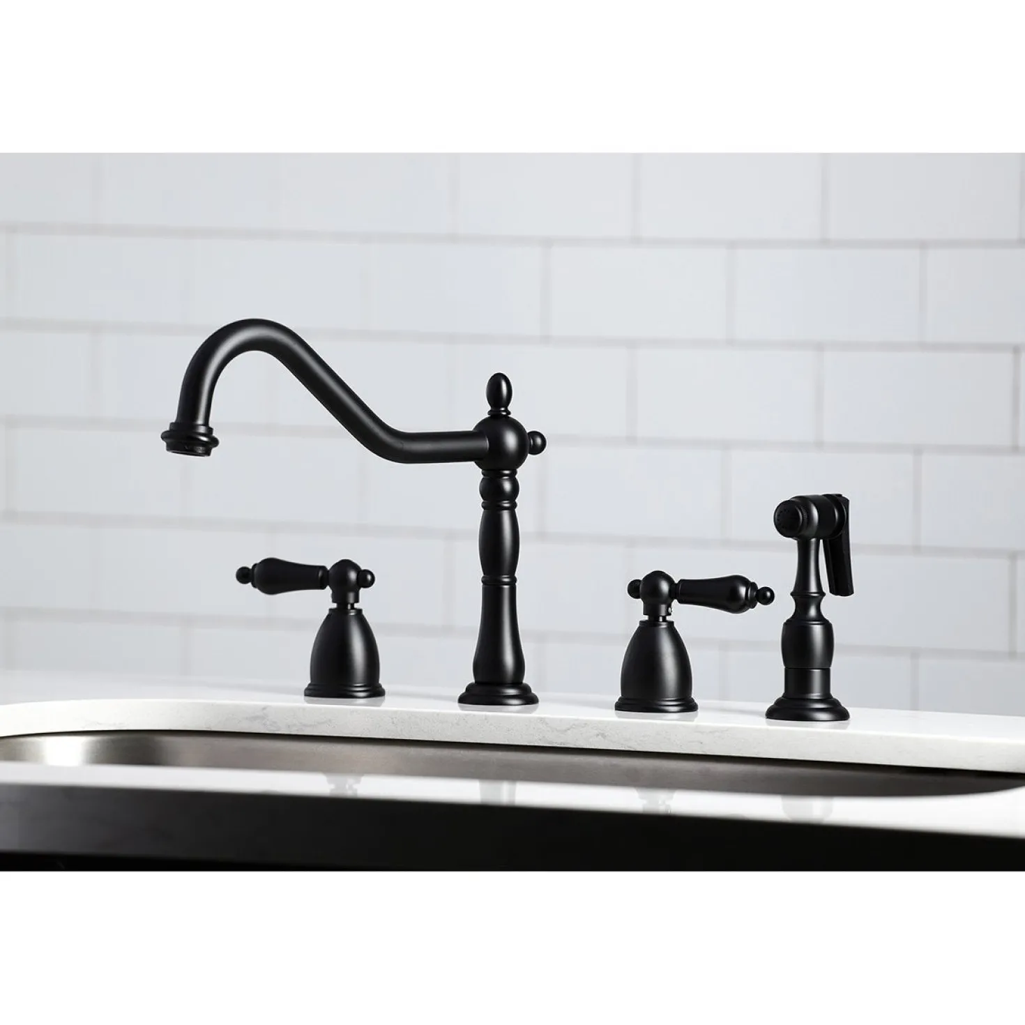 Kingston Brass Heritage Widespread Kitchen Faucet