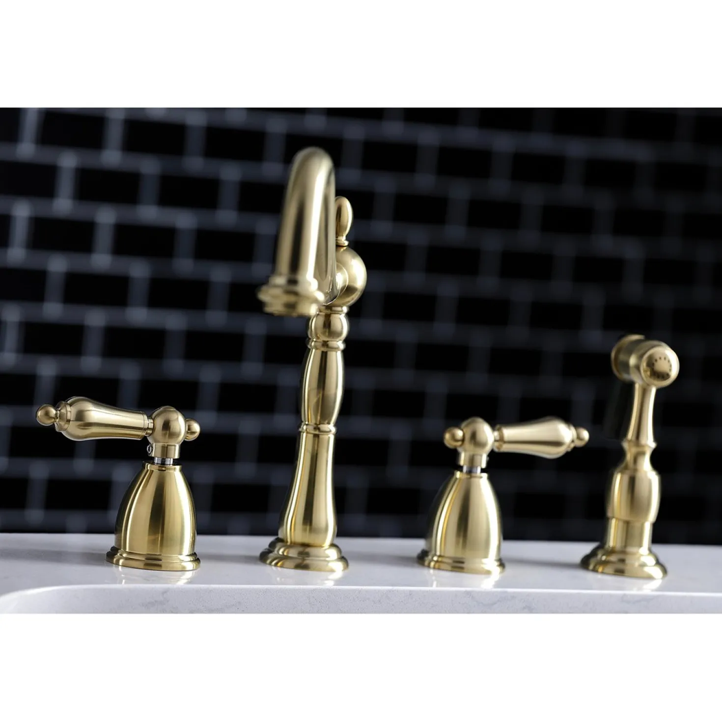Kingston Brass Heritage Widespread Kitchen Faucet