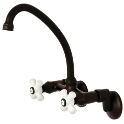 Kingston Brass 2-Hole 2-Handle Wall Mount Kitchen Faucet