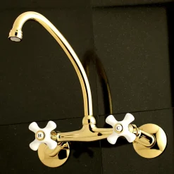 Kingston Brass 2-Hole 2-Handle Wall Mount Kitchen Faucet
