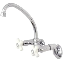 Kingston Brass 2-Hole 2-Handle Wall Mount Kitchen Faucet