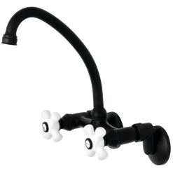 Kingston Brass 2-Hole 2-Handle Wall Mount Kitchen Faucet
