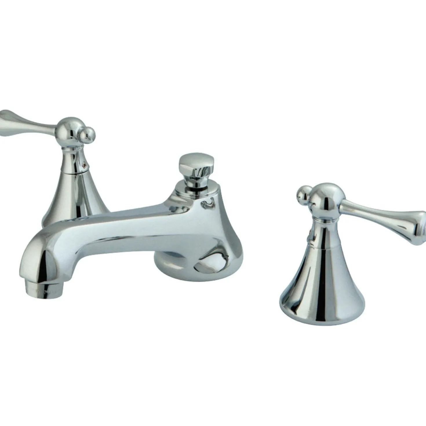 Kingston Brass 3-Hole 8-Inch Widespread Bathroom Faucet with Brass Pop-Up