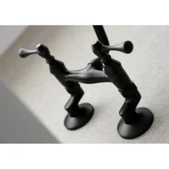 Kingston Brass 6-Inch Adjustable Center Wall Mount Kitchen Faucet