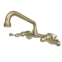 Kingston Brass 6-Inch Adjustable Center Wall Mount Kitchen Faucet