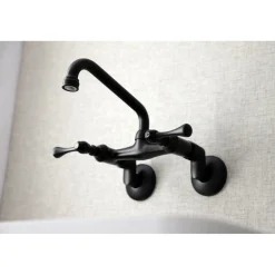 Kingston Brass 6-Inch Adjustable Center Wall Mount Kitchen Faucet