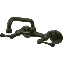 Kingston Brass 6-Inch Adjustable Center Wall Mount Kitchen Faucet