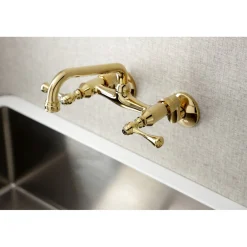 Kingston Brass 6-Inch Adjustable Center Wall Mount Kitchen Faucet