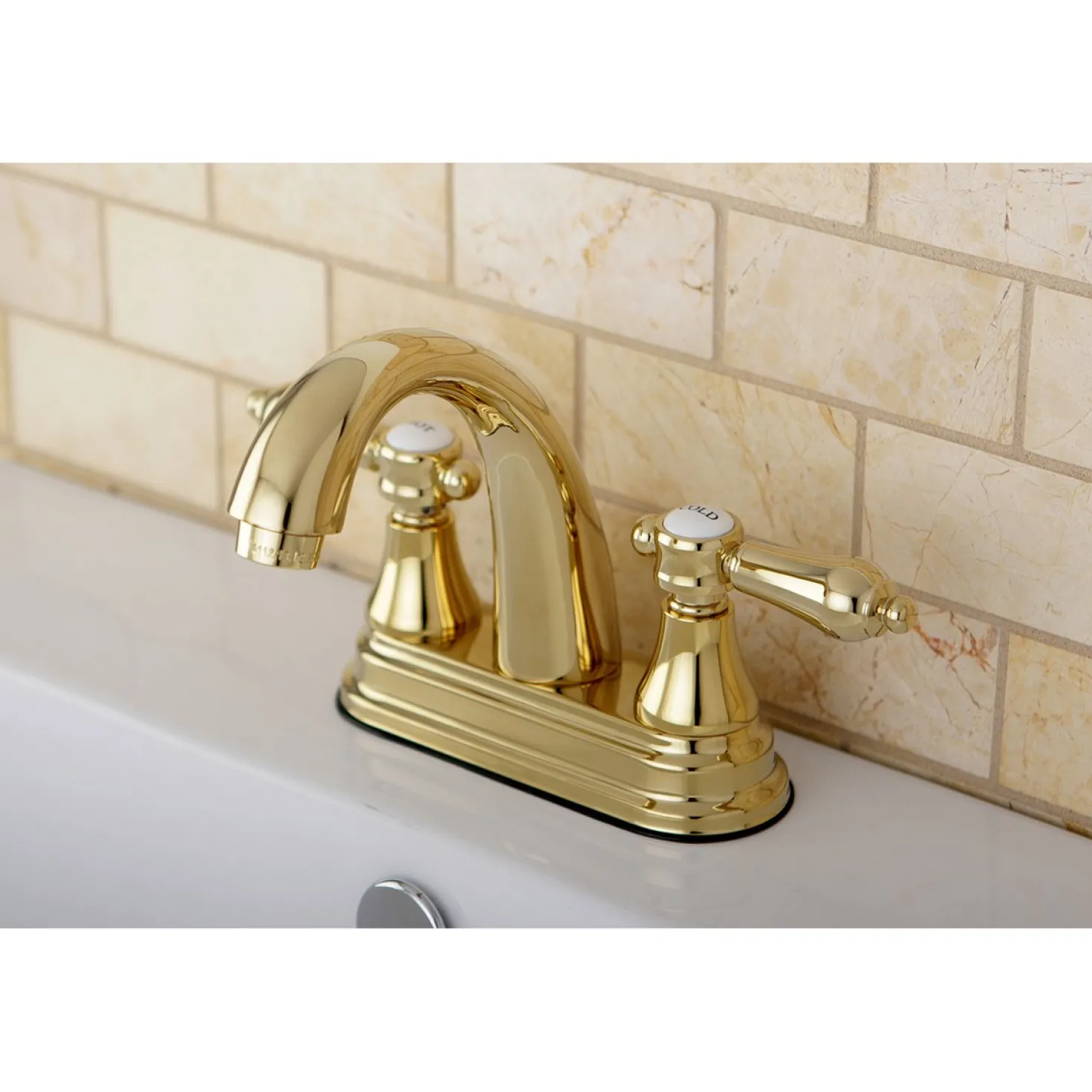 Kingston Brass 4-Inch Centerset Bathroom Faucet with Brass Pop-Up