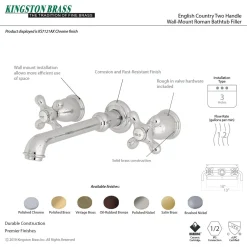Kingston Brass 8-Inch Center Wall Mount Bathroom Faucet