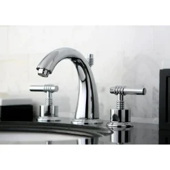 Kingston Brass 8-Inch Widespread Bathroom Faucet with Brass Pop-Up