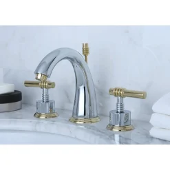 Kingston Brass 8-Inch Widespread Bathroom Faucet with Brass Pop-Up