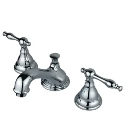 Kingston Brass 8-Inch Widespread Deck Mount Bathroom Faucet with Brass Pop-Up