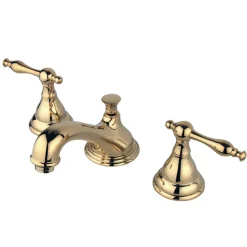Kingston Brass 8-Inch Widespread Deck Mount Bathroom Faucet with Brass Pop-Up