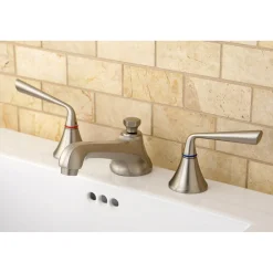 Kingston Brass 8-Inch Widespread 3-Hole Bathroom Faucet with Brass Pop-Up