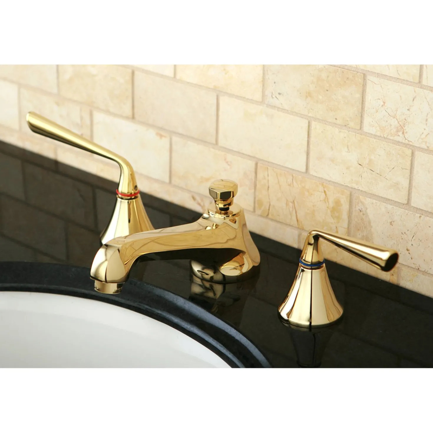Kingston Brass 8-Inch Widespread 3-Hole Bathroom Faucet with Brass Pop-Up