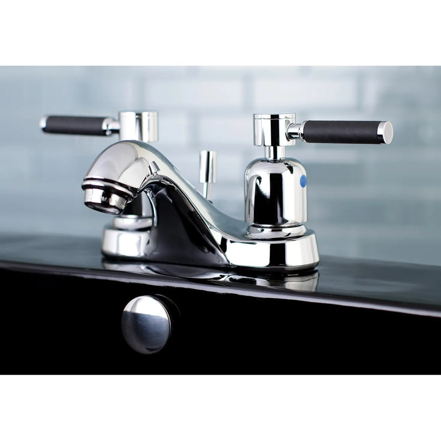 Kingston Brass Kaiser 4-Inch Centerset Deck Mount Bathroom Faucet