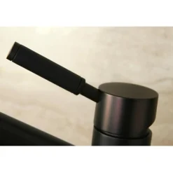 Kingston Brass Kaiser Single Handle Vessel Sink Faucet with Black Silicone Handle