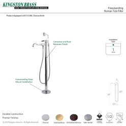 Kingston Brass Kaiser Single Handle Single Hole Freestanding Tub Faucet with Hand Shower